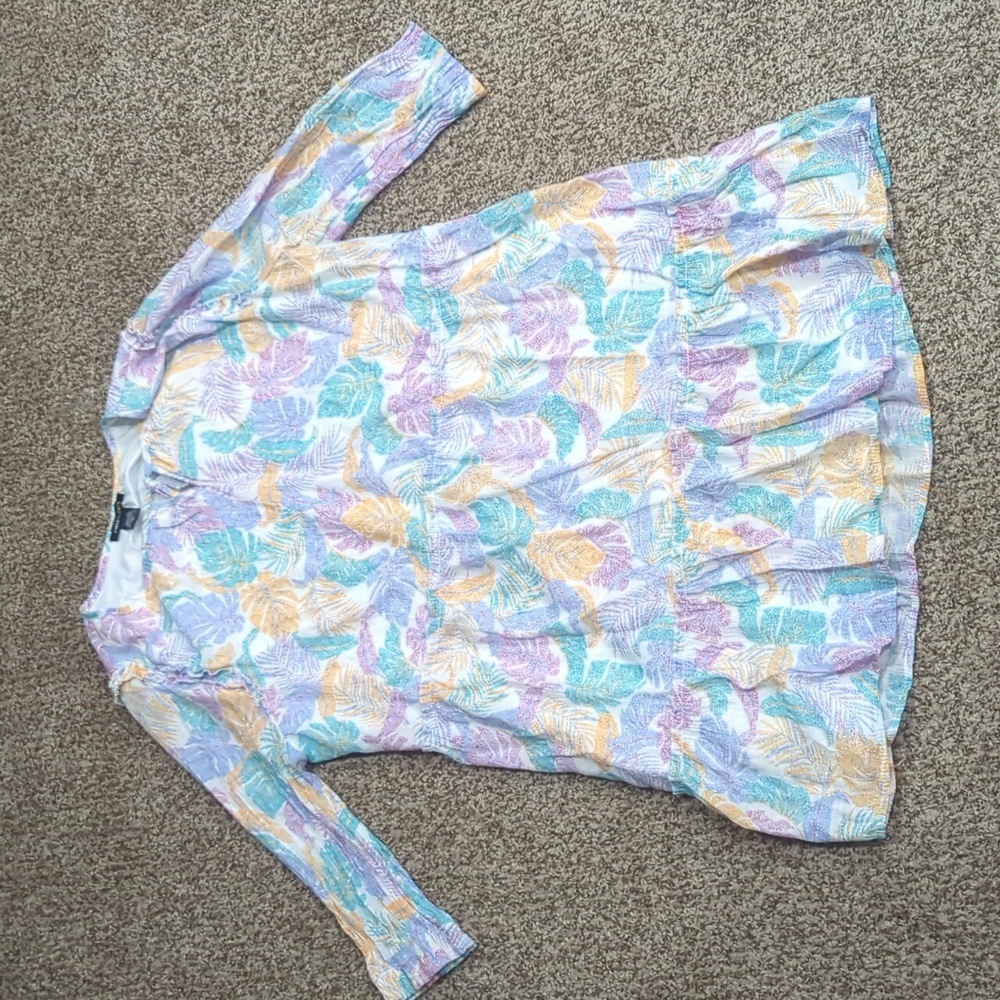 Robert Louis colorful plant leaf dress size XL